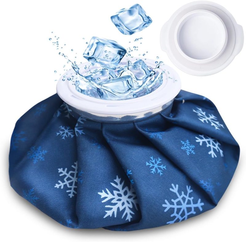 Ice Pack for Injury Reusable, Small Ice Bag Refillable Ice Pack for Hot Cold Therapy and Pain Relief, Hot Water Bag, No-Leak Medical Ice Bag (11 Inch)