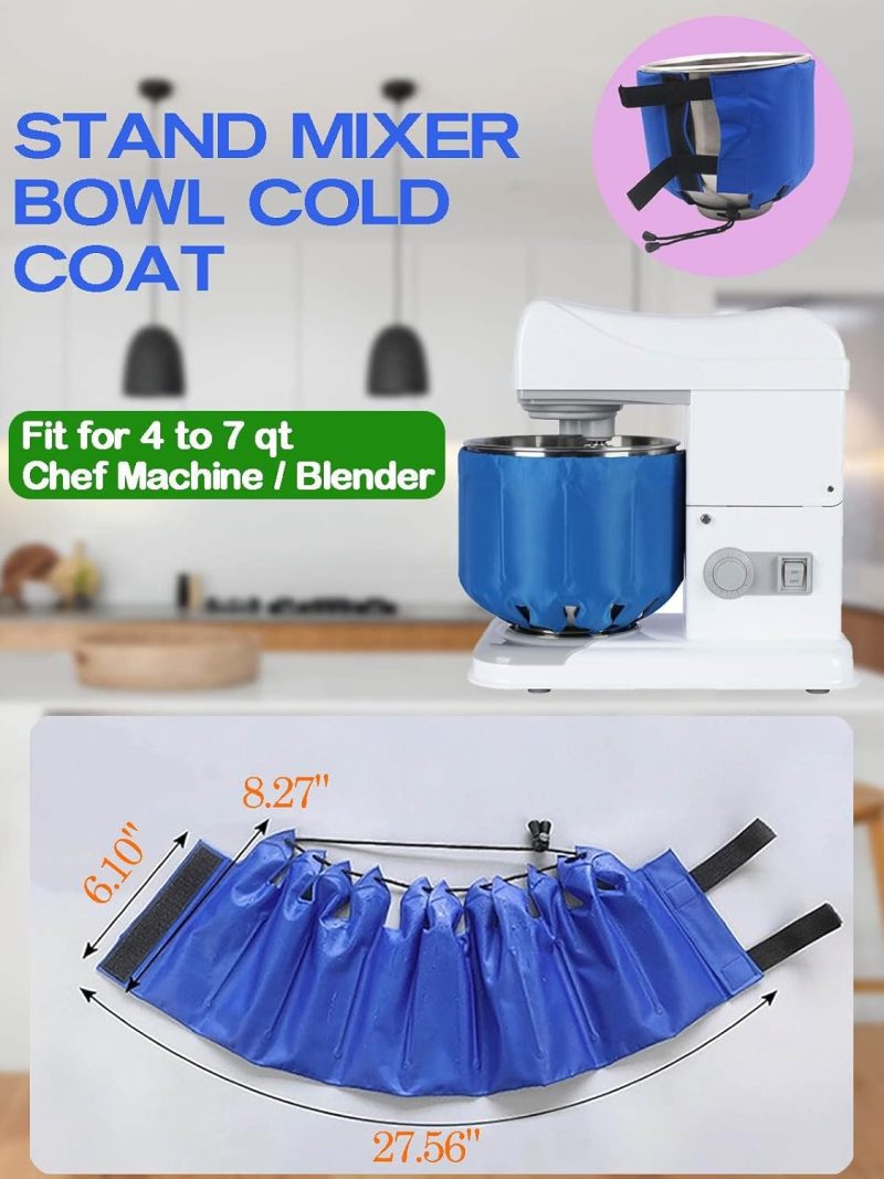 Reusable Ice Bag Ice Pack for Kitchen Stand Mixer (4 to 7 Qt), Blue, Fabric and PVC, Adjustable Size, Keeps Food Cool and Fresh - Image 2