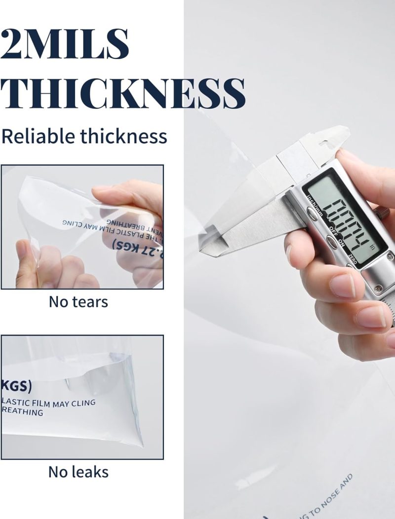 50 Pack Ice Bags 10 lb, Heavy-Duty Ice Bags with Drawstring(2 Mils Thickness) - Image 2